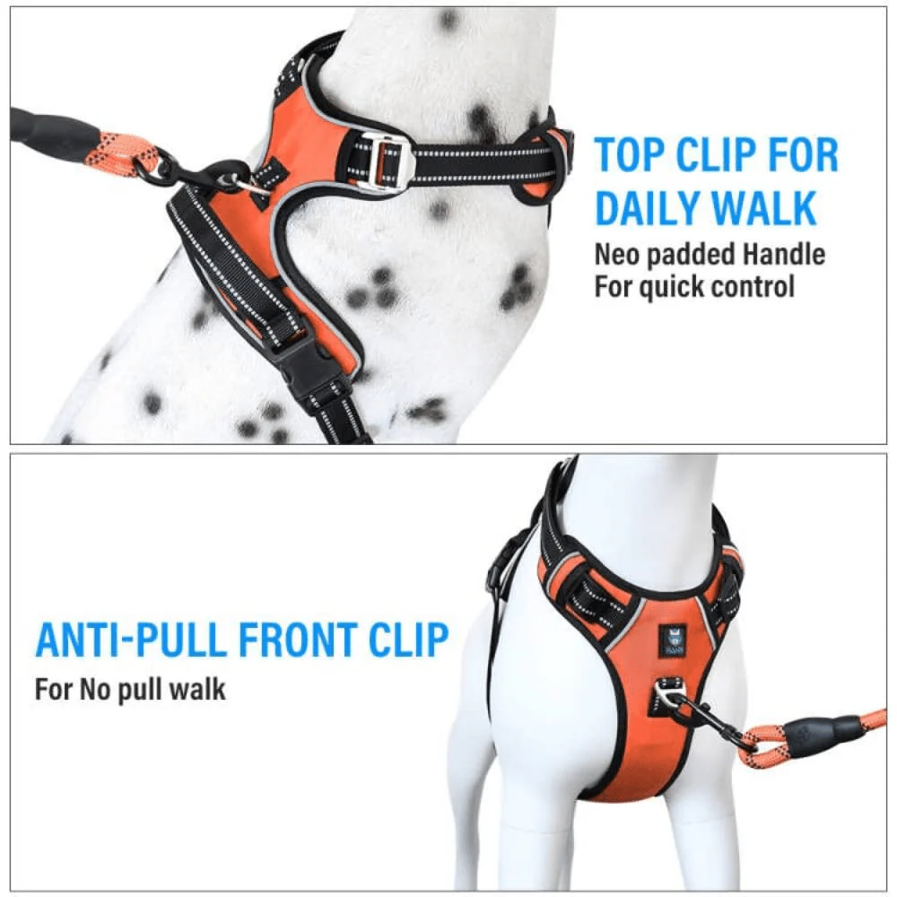 Hank 3M Reflective Harness for Puller Dogs (Neon Orange) - Image 3