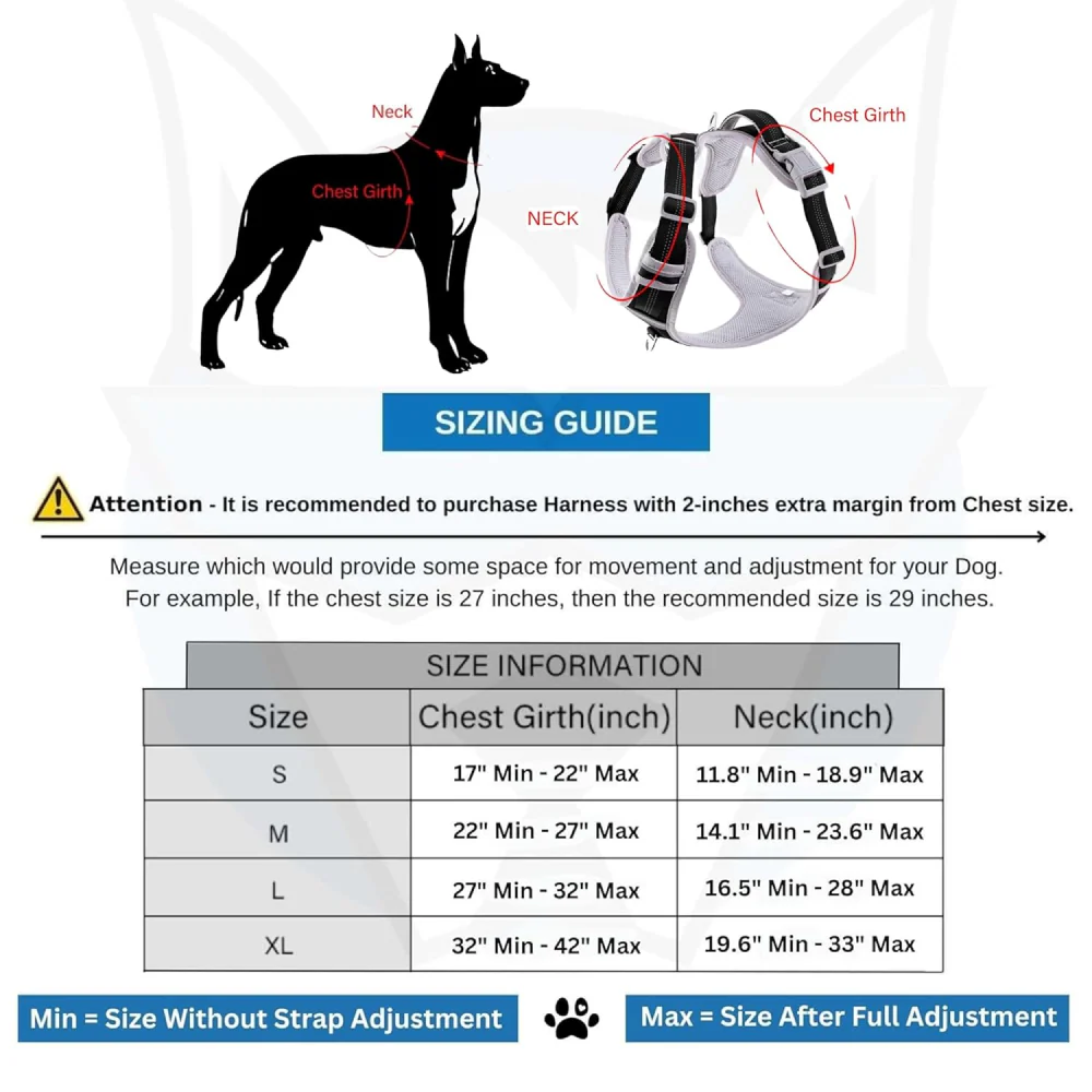 Hank 3M Reflective Harness for Puller Dogs (Grey/Black) - Image 5