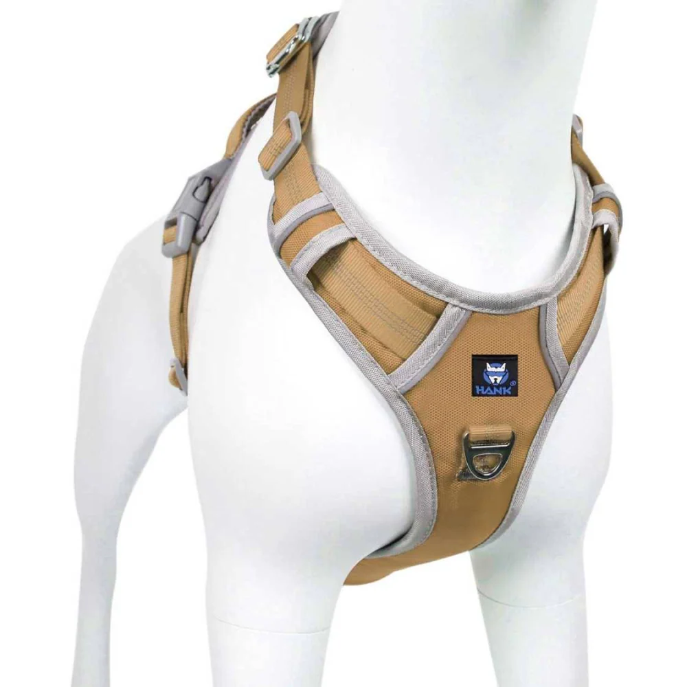 Hank 3M Reflective Harness for Puller Dogs (Grey/Kaki) - Image 2