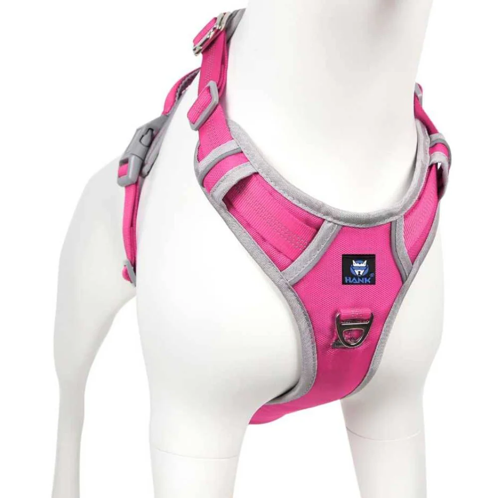 Hank 3M Reflective Harness for Puller Dogs (Grey/Pink) - Image 8