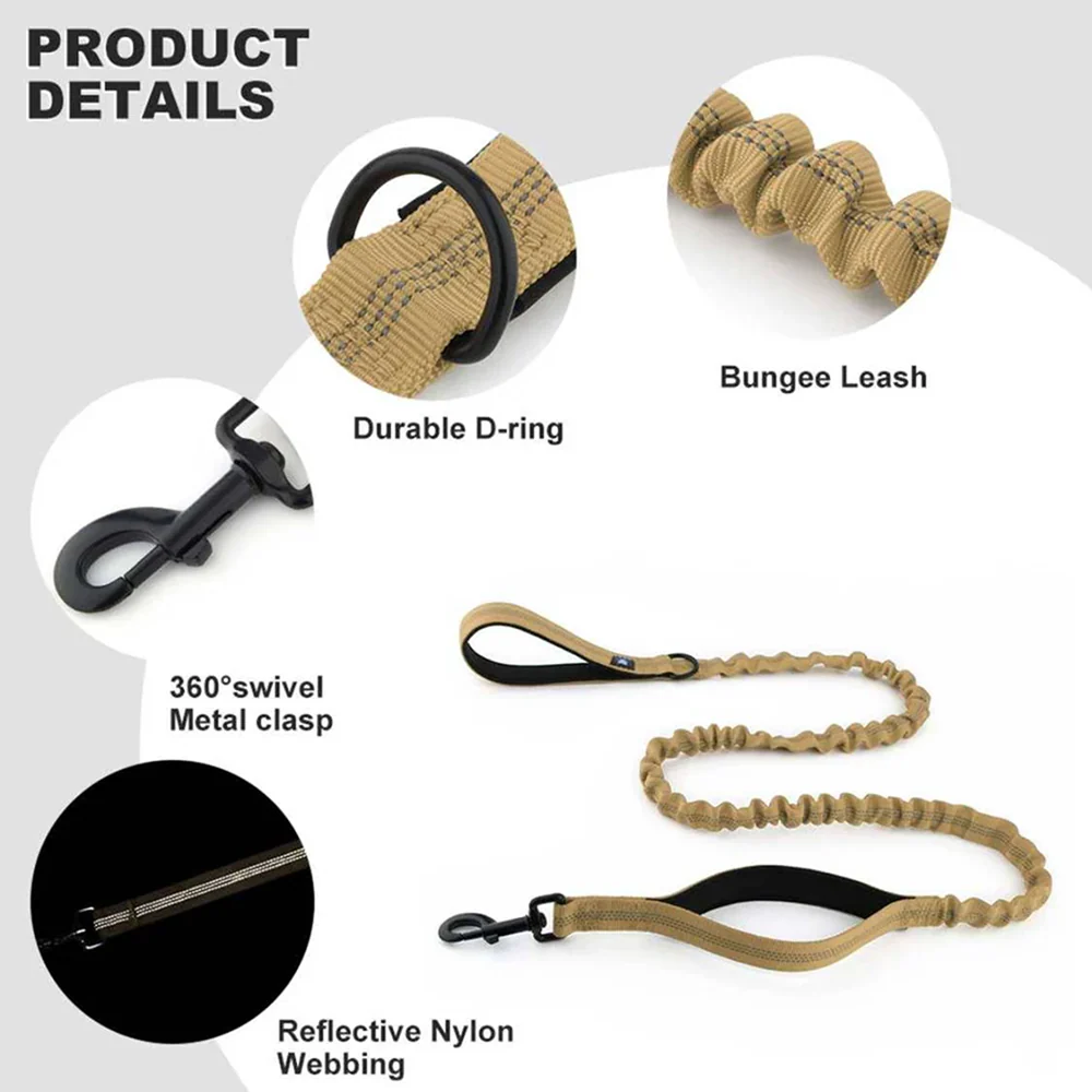 Hank Camo Bungee Leash for Dogs (Brown) - Image 2