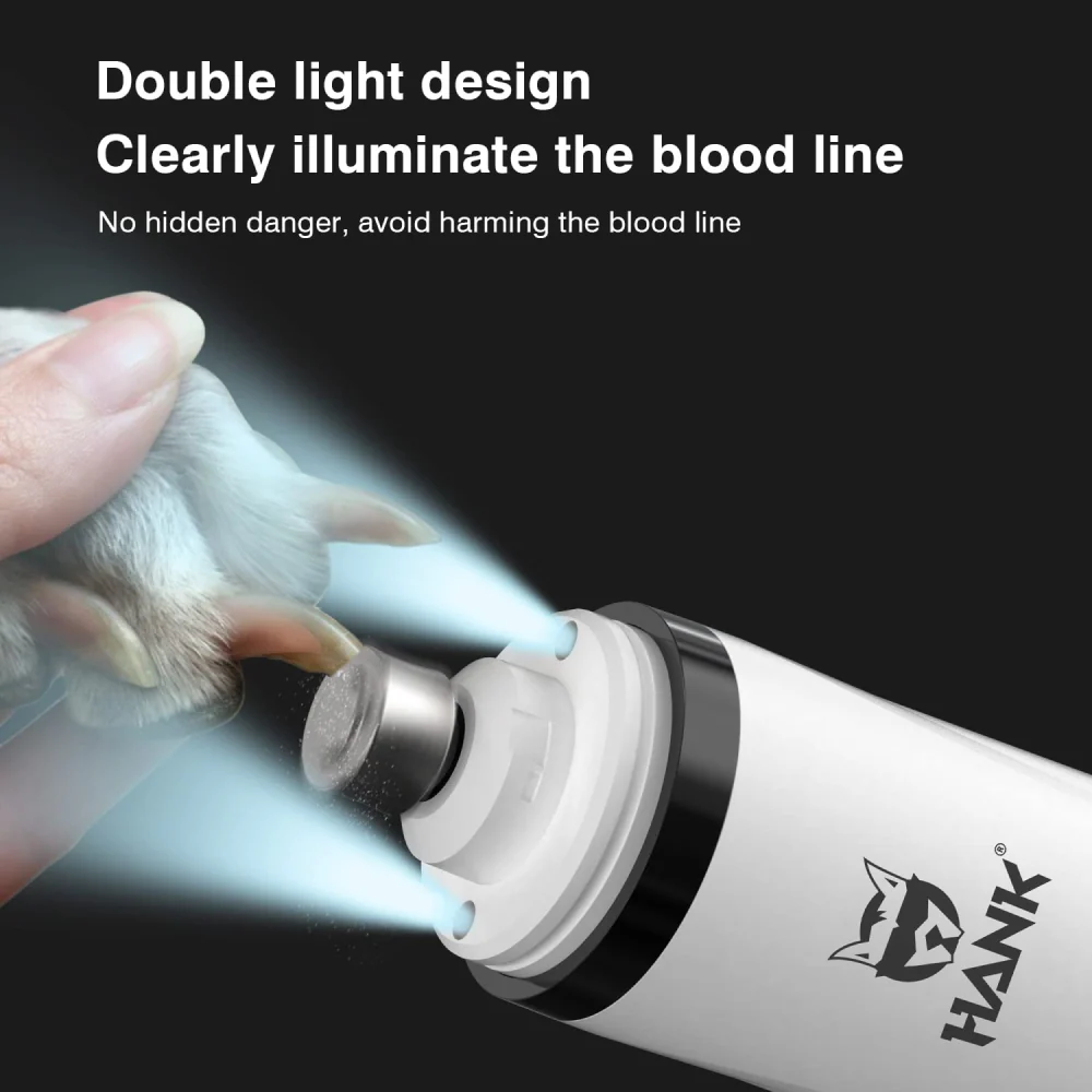 Hank Electric Nail Grinder with LED Light and LCD Display for Dogs and Cats - Image 2