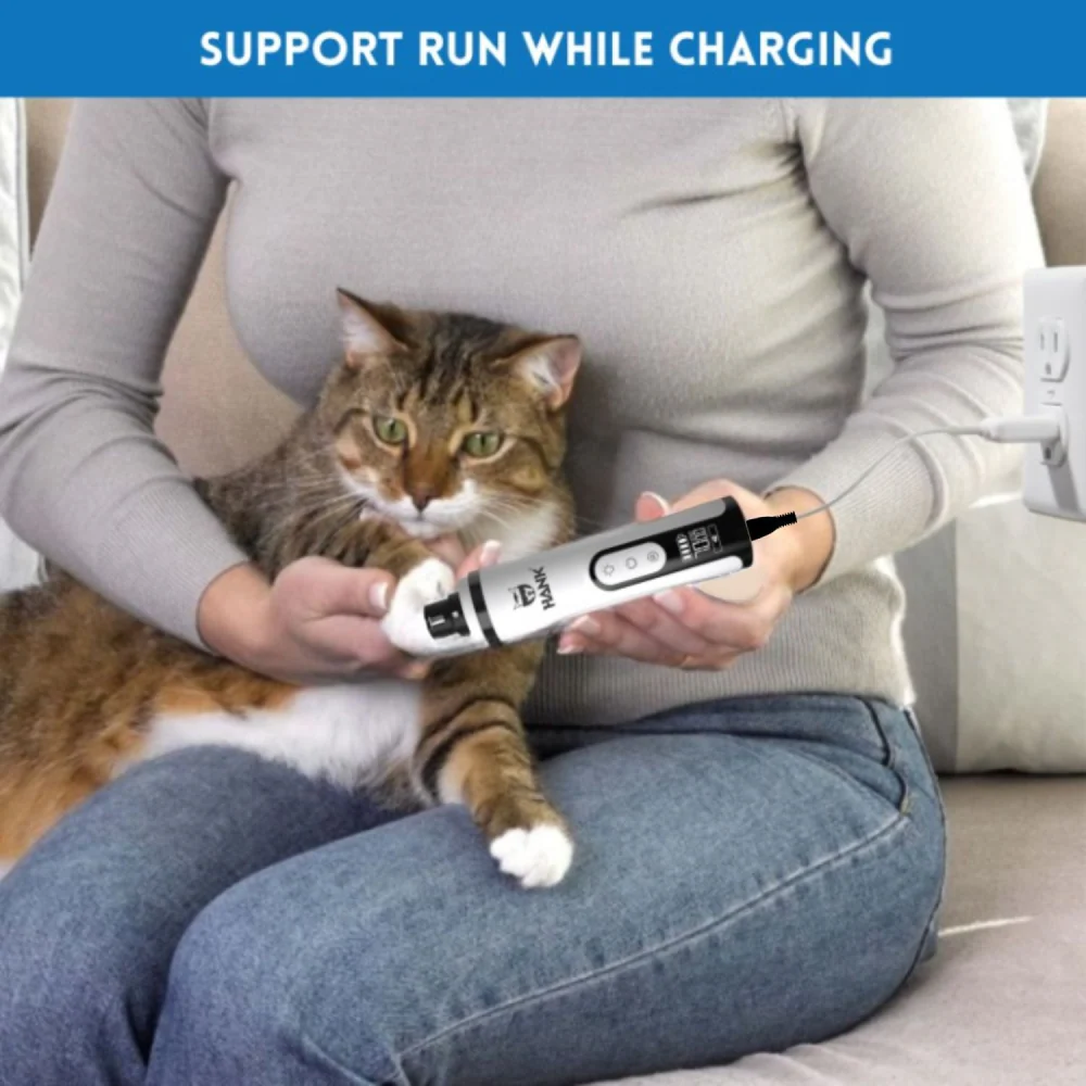 Hank Electric Nail Grinder with LED Light and LCD Display for Dogs and Cats - Image 5