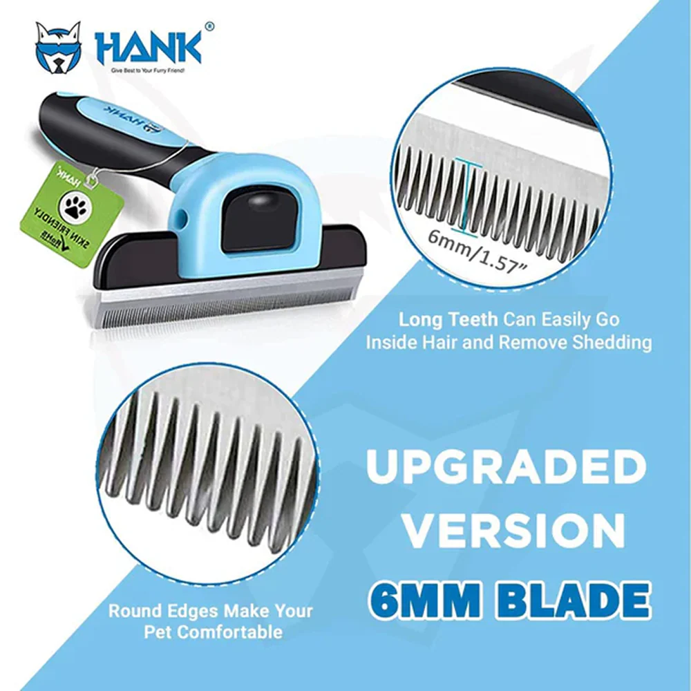 Hank Grooming Brush shedding for Pets (Blue) - Image 3