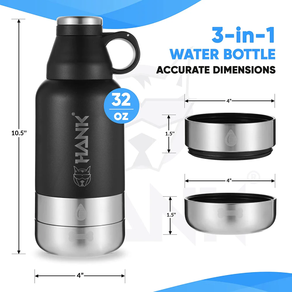 Hank Insulated 32oz Travel Water Bottle for Dogs - Image 3