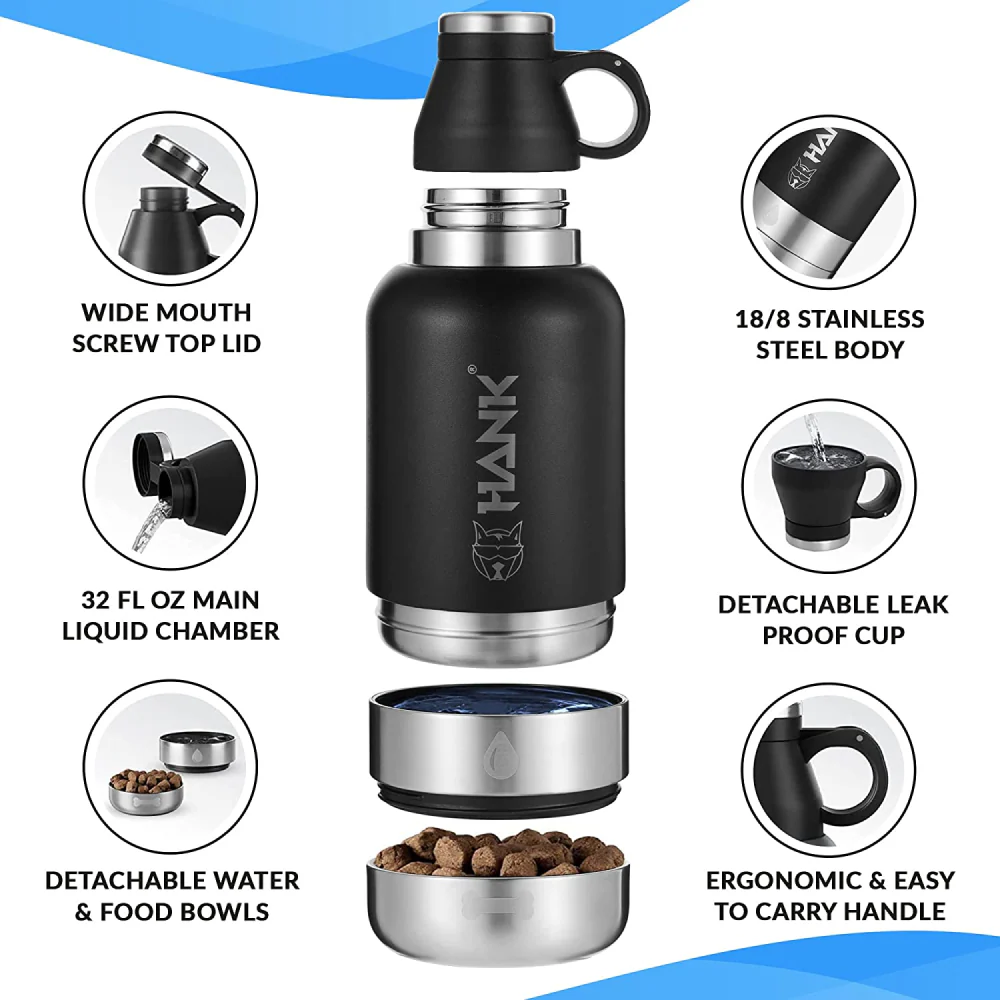 Hank Insulated 32oz Travel Water Bottle for Dogs - Image 4