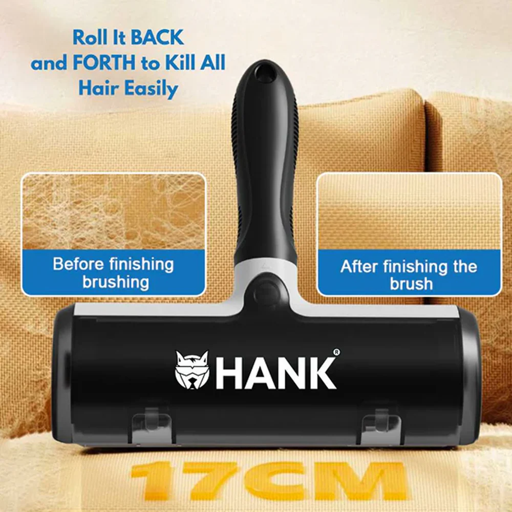 Hank Pet Hair Remover Reusable Lint Remover Roller Brush (Black) - Image 8