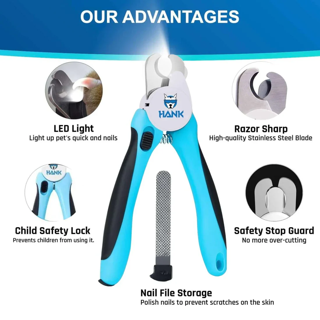Hank Nail Clipper with Ultra Bright LED Light for Pets - Image 3