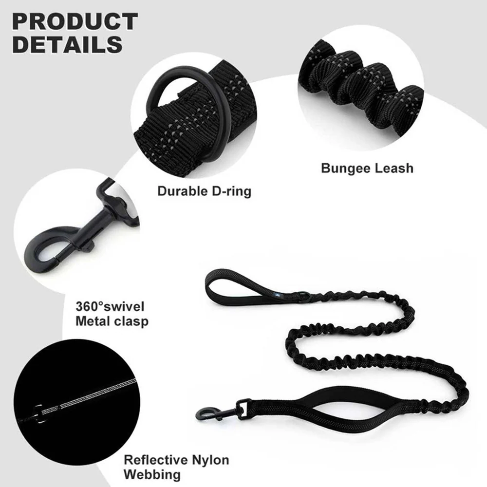 Hank Tactical Bungee Leash for Dogs (Black) - Image 2