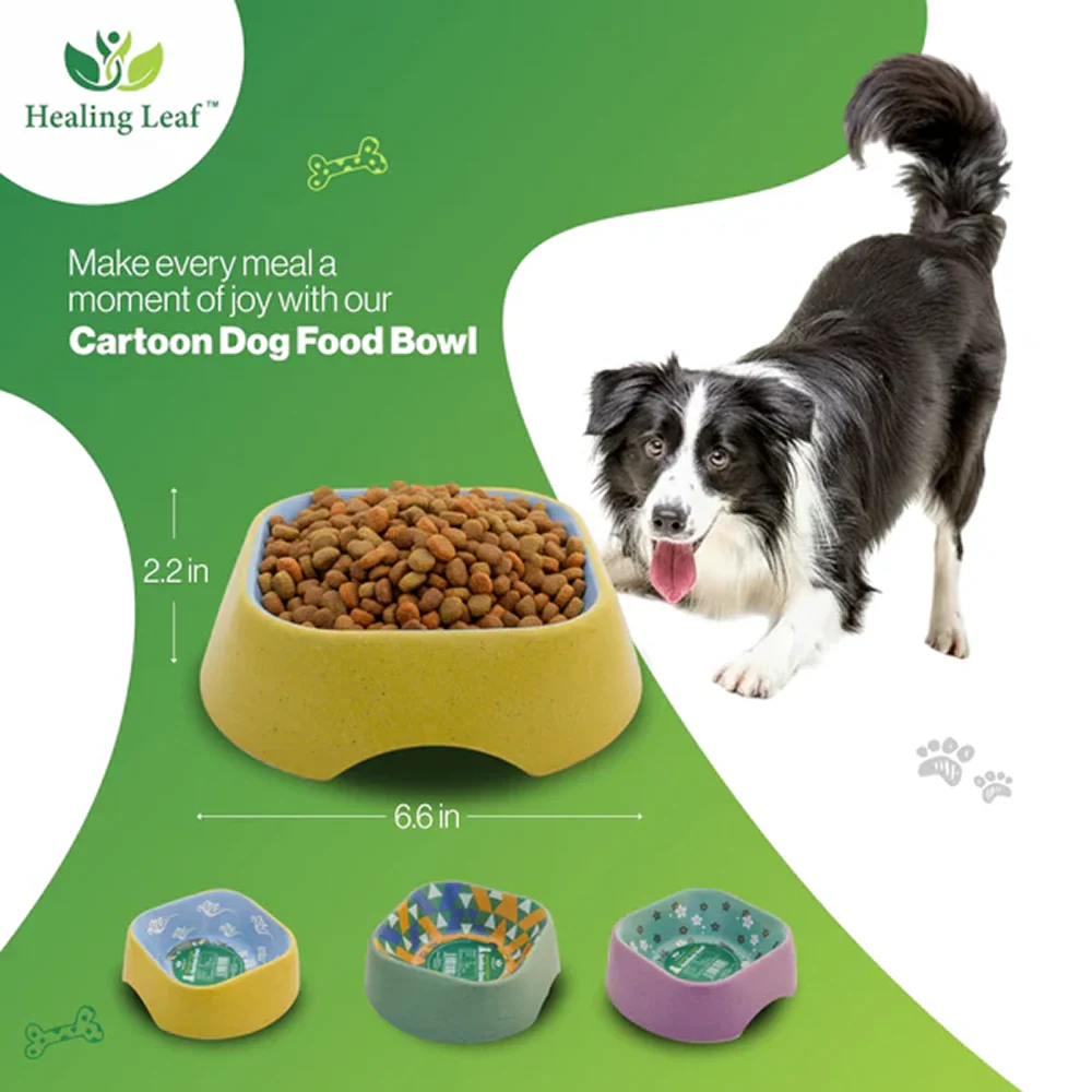 Healing Leaf Eco Friendly Bamboo Bowl for Dogs and Cats (Purple) - Image 2