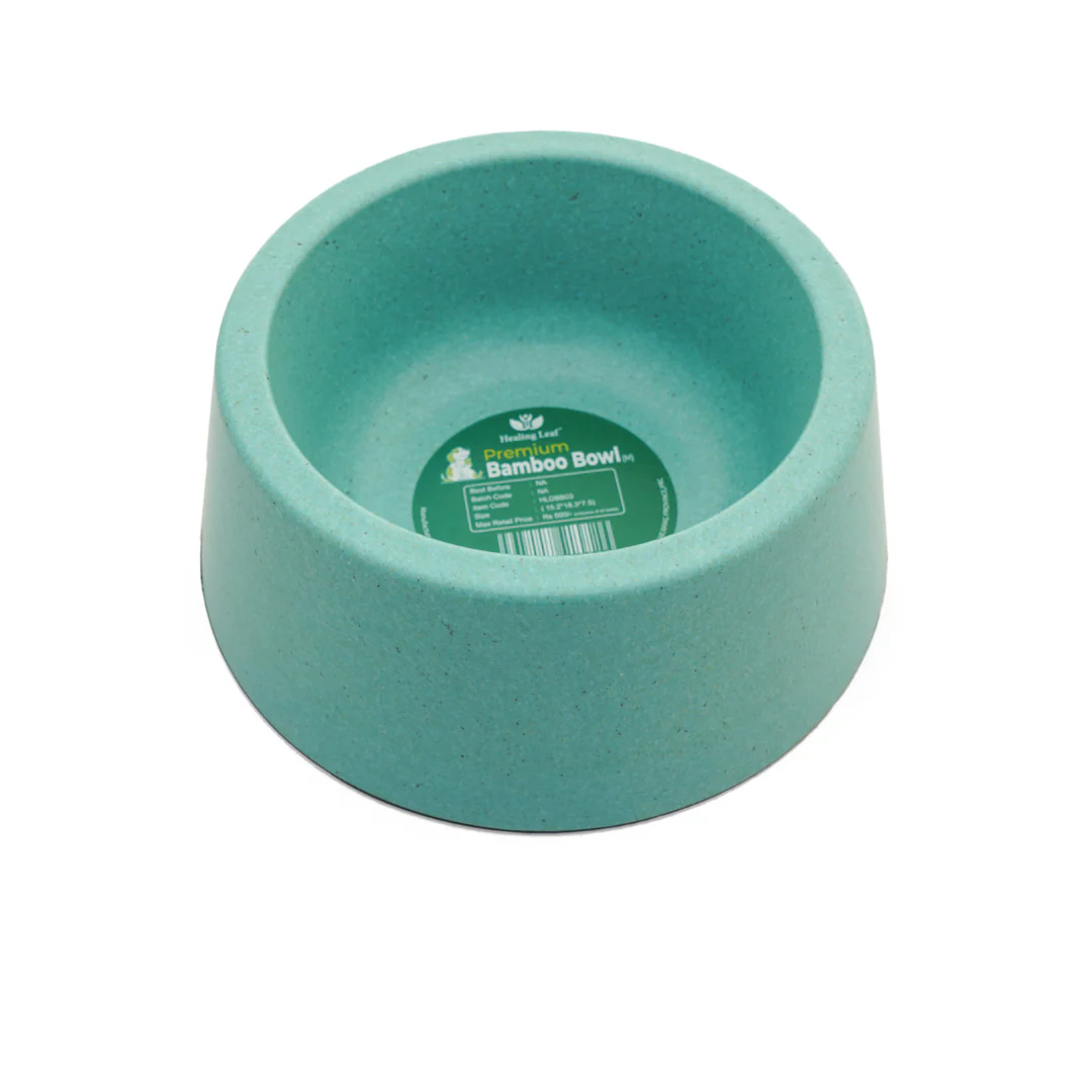Healing Leaf Eco friendly Bamboo Bowl for Dogs and Cats (Sky Blue)