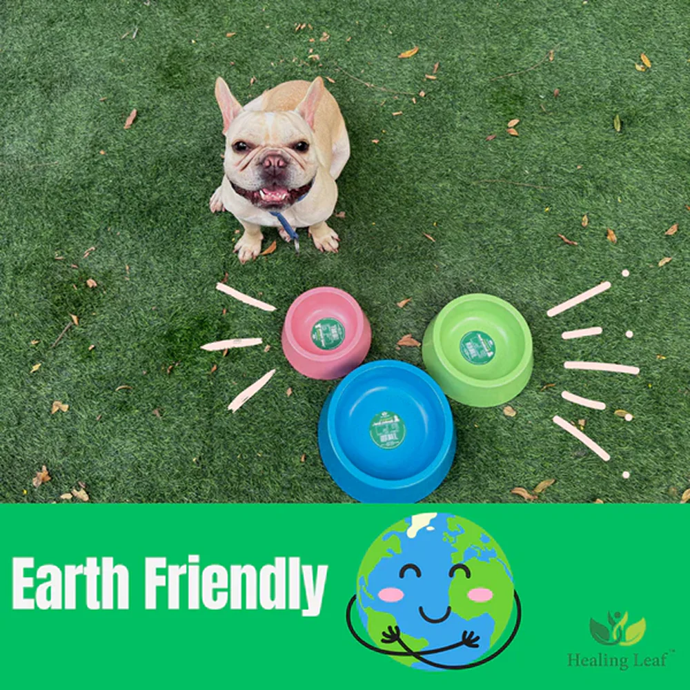 Healing Leaf Eco Friendly Bamboo Bowl for Dogs and Cats (Yellow) - Image 7