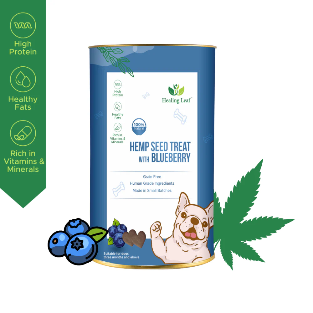 Healing Leaf Hemp Blueberry Treats and Skatrs Treat Hider Toy Combo for Dogs - Image 2