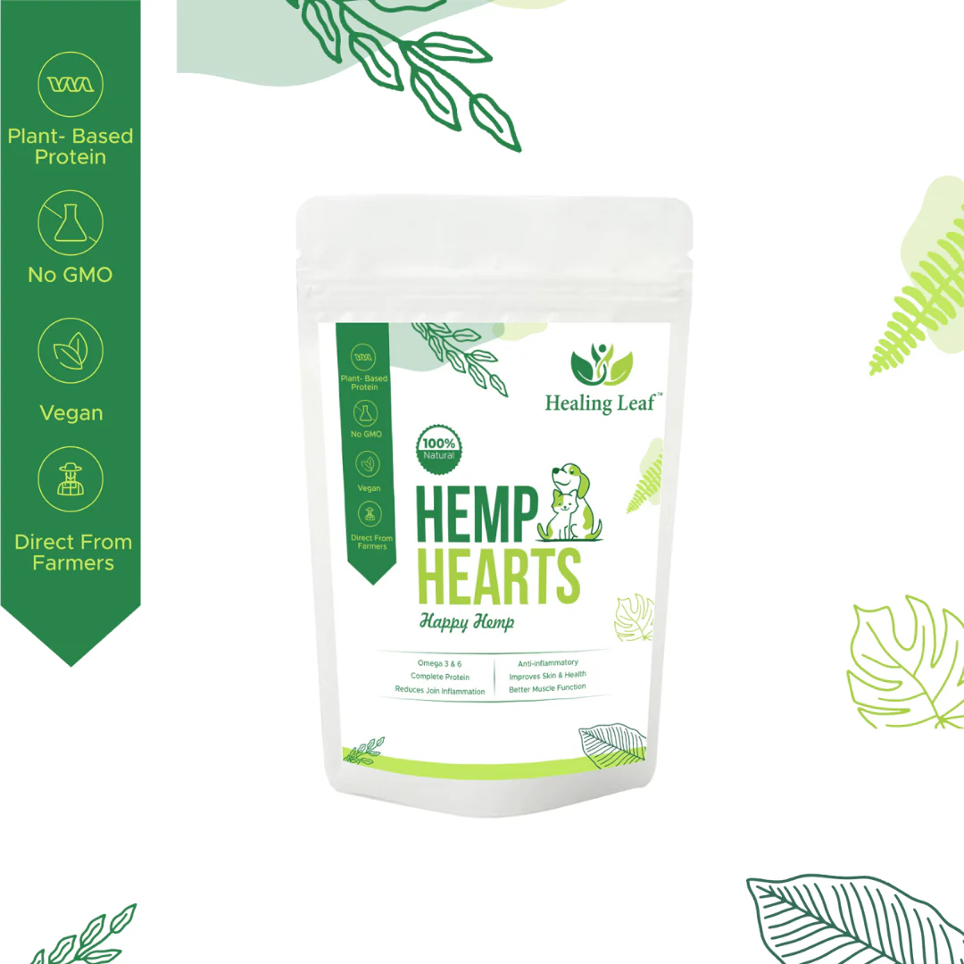 Healing Leaf Hemp Hearts for Pets and Fresh For Paws Go Go Cottage Cheese Dog Wet Food Combo - Image 2