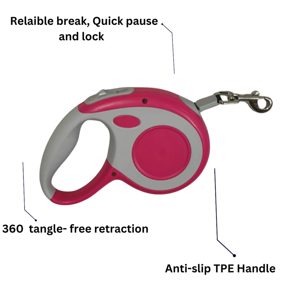 Healing Leaf  Retractable Leash for Dogs and Cats (Pink) - Image 2