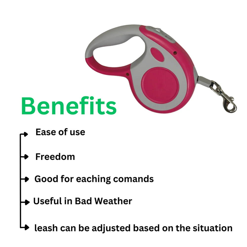 Healing Leaf  Retractable Leash for Dogs and Cats (Pink) - Image 3