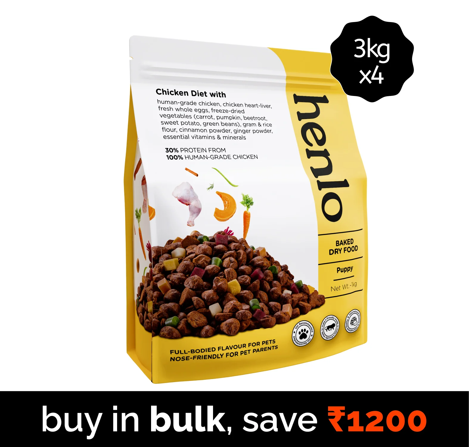 Henlo Chicken & Veg Baked Dry Food for Puppies & Small Breed Dogs | 100% Human Grade Ingredients - Image 13