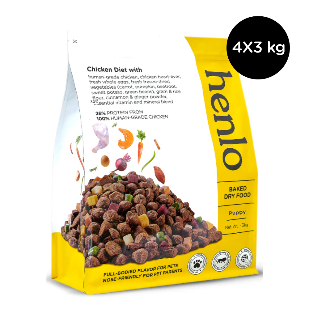 Henlo Chicken & Veg Baked Dry Food for Puppies & Small Breed Dogs | 100% Human Grade Ingredients - Image 3