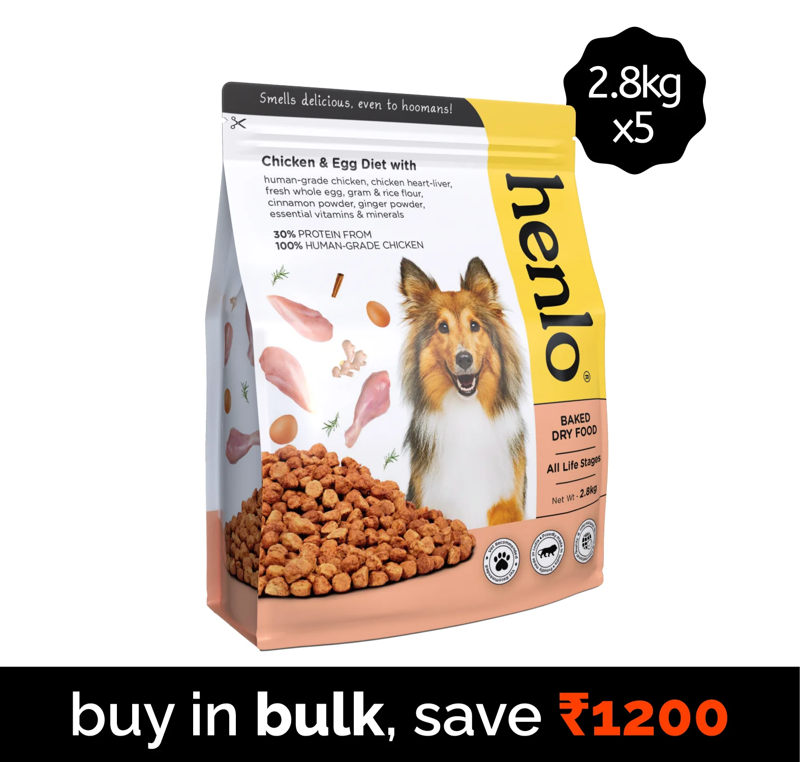 Henlo Chicken and Egg Baked Dry Food for Adult Dogs & Puppies | 100% Human Grade Ingredients - Image 10