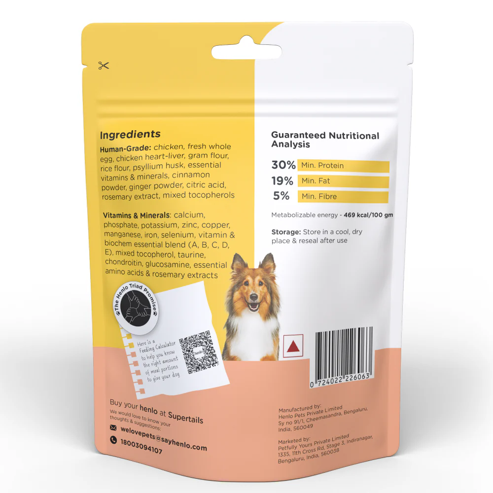 Henlo Chicken and Egg Baked Dry Food for Adult Dogs & Puppies | 100% Human Grade Ingredients - Image 9
