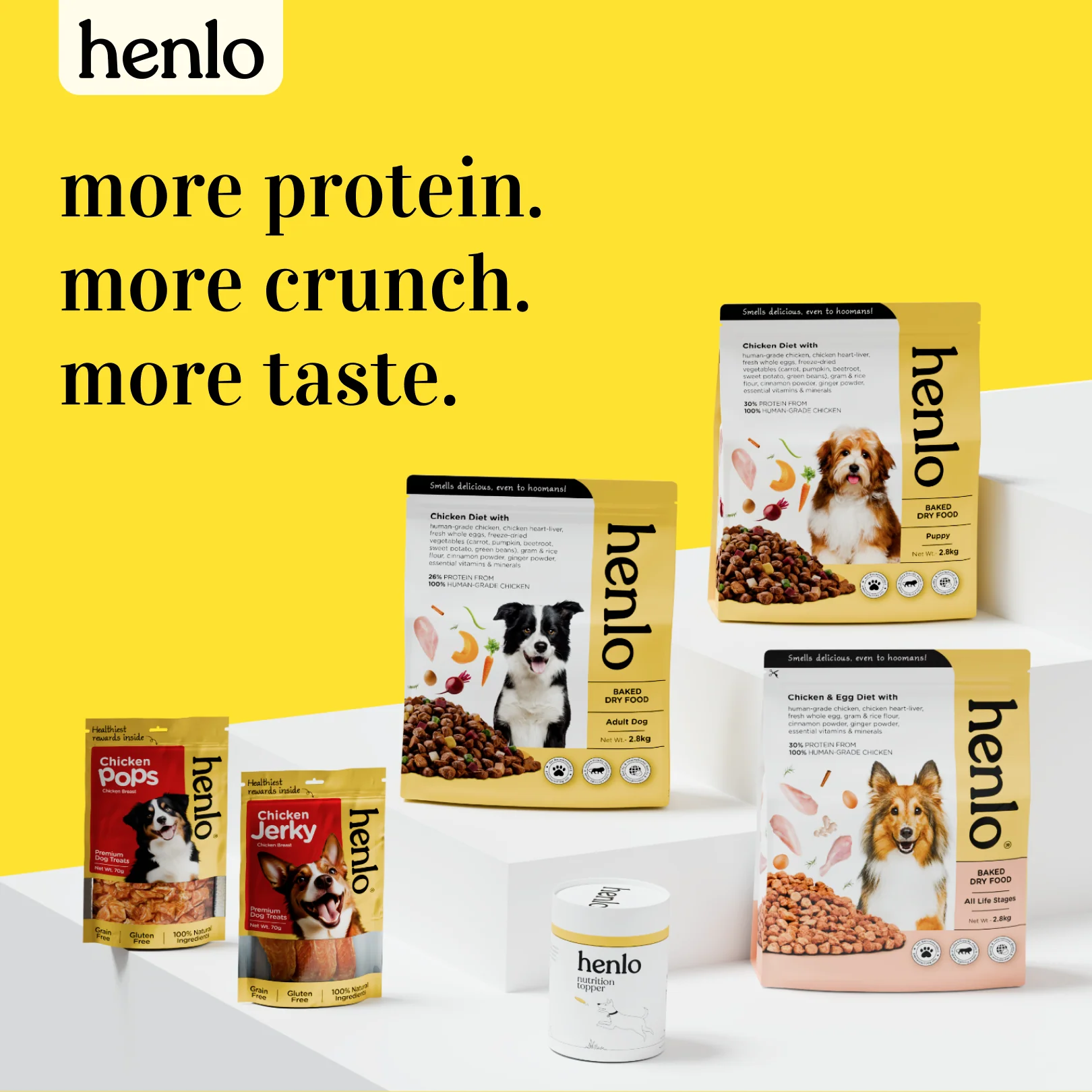 Henlo Chicken Jerky High Protein Treats & Pet Vogue Blue Bone Rubber Chew Toy Dog Combo - Image 6