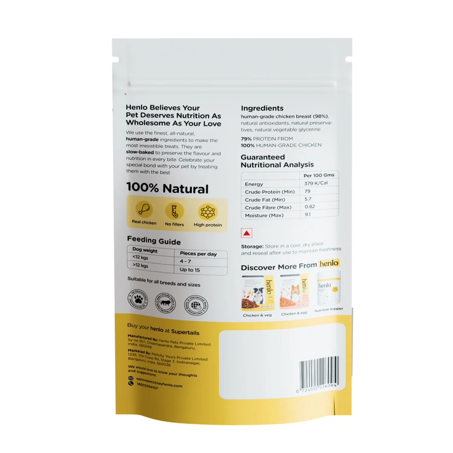 Henlo Chicken Pops Dog Treats I Guilt Free I High Protein - Image 6