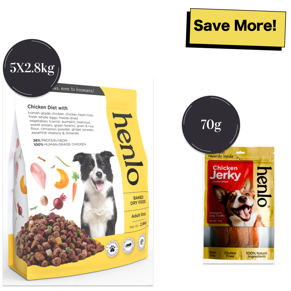 Henlo Chicken & Vegetable Baked Dry Food and Chicken Jerky Treats for Dogs Combo - Image 13