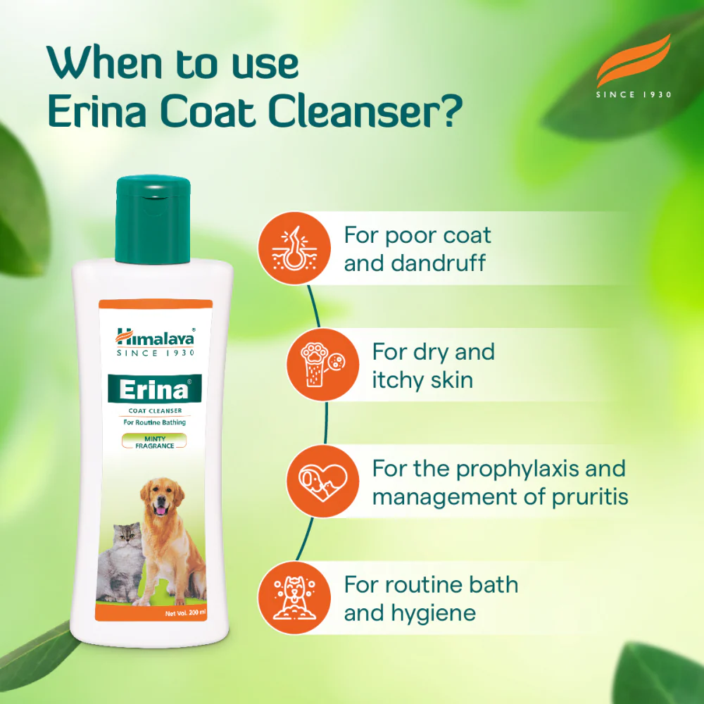 Himalaya Erina Coat Cleanser Shampoo for Dogs and Cats - Image 4