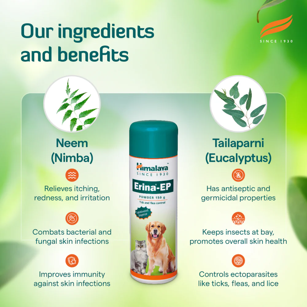 Himalaya Erina EP Flea and Tick Powder for Dogs and Cats - Image 3
