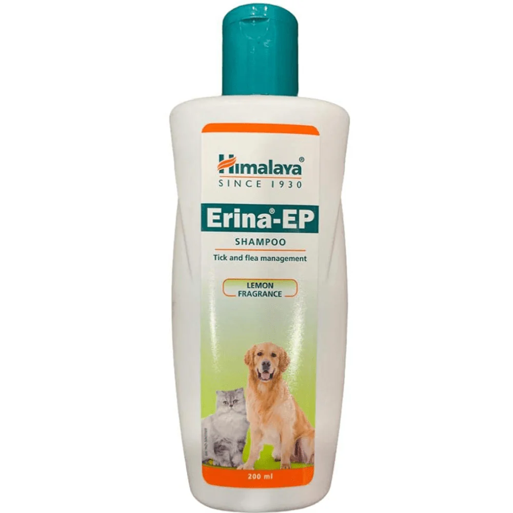 Himalaya Erina EP Tick & Flea Shampoo (Lemon Fragrance) and Tick & Flea Dusting Powder for Dogs and Cats Combo - Image 2