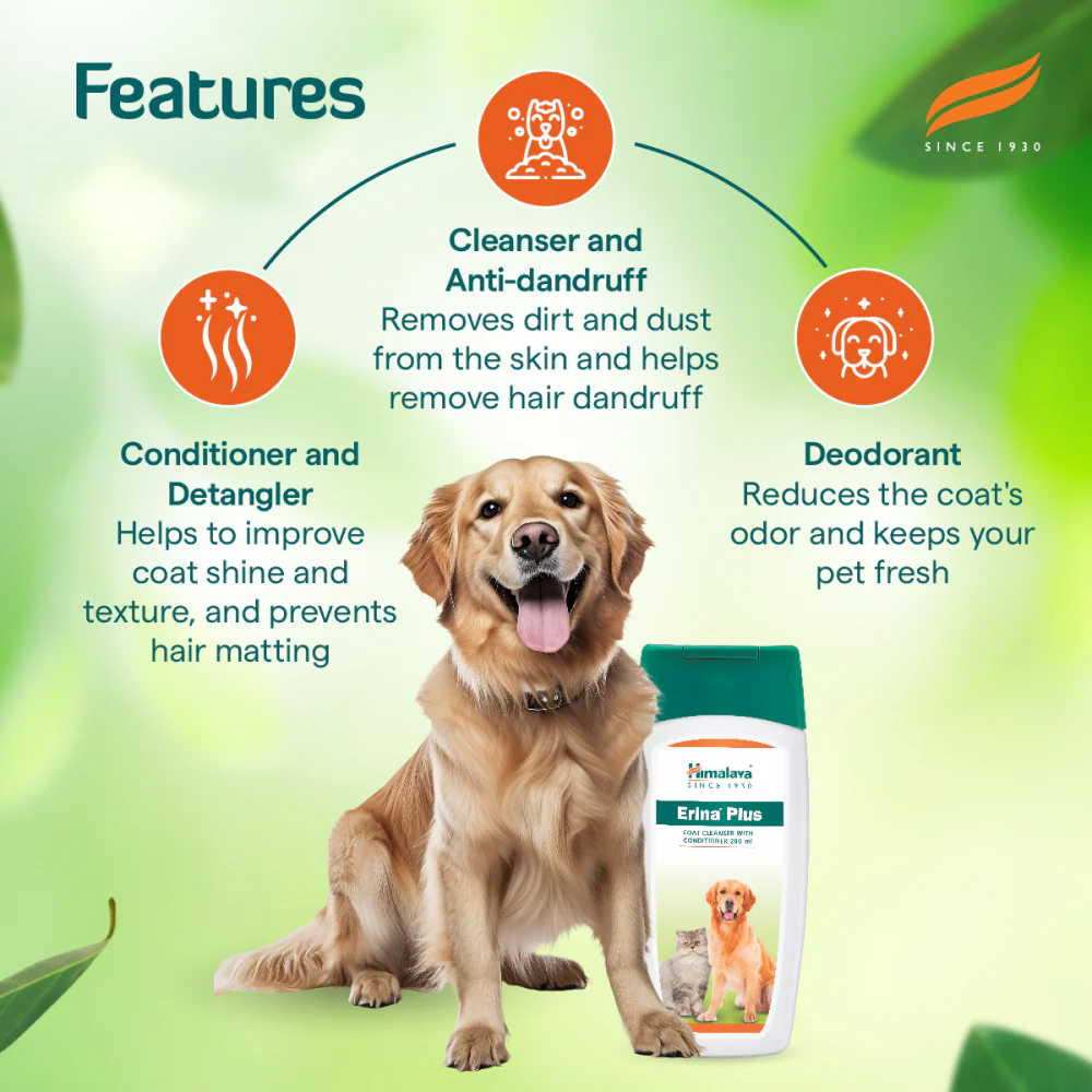 Himalaya Erina Plus Coat Cleanser with Conditioner for Dogs and Cats - Image 6
