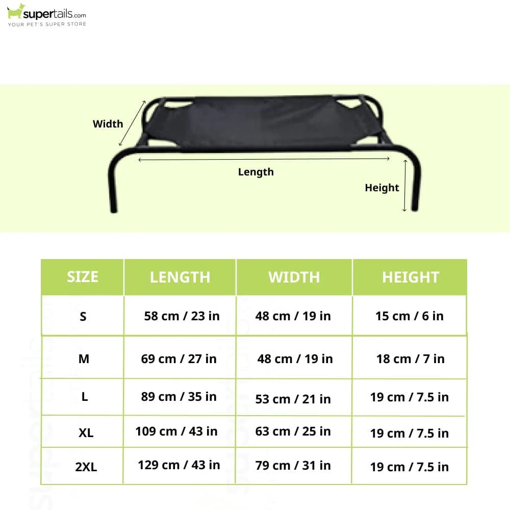 Hiputee Canvas Elevated Bed for Dogs and Cats (Black) - Image 2