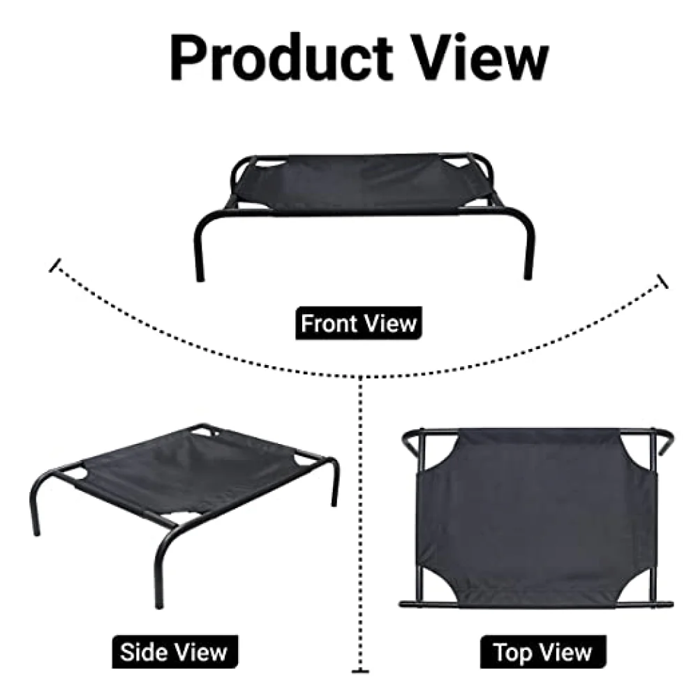 Hiputee Canvas Elevated Bed for Dogs and Cats (Black) - Image 4