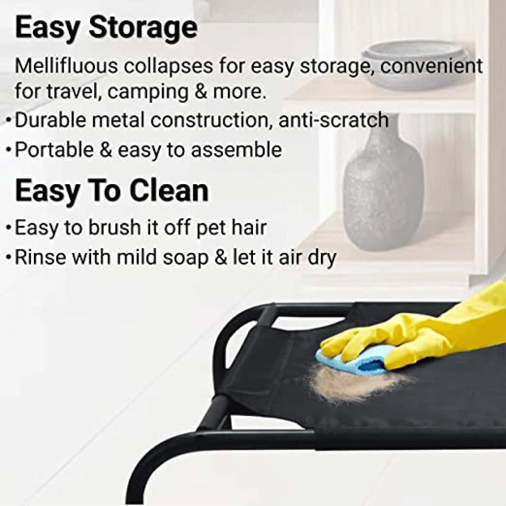 Hiputee Canvas Elevated Bed for Dogs and Cats (Black) - Image 5