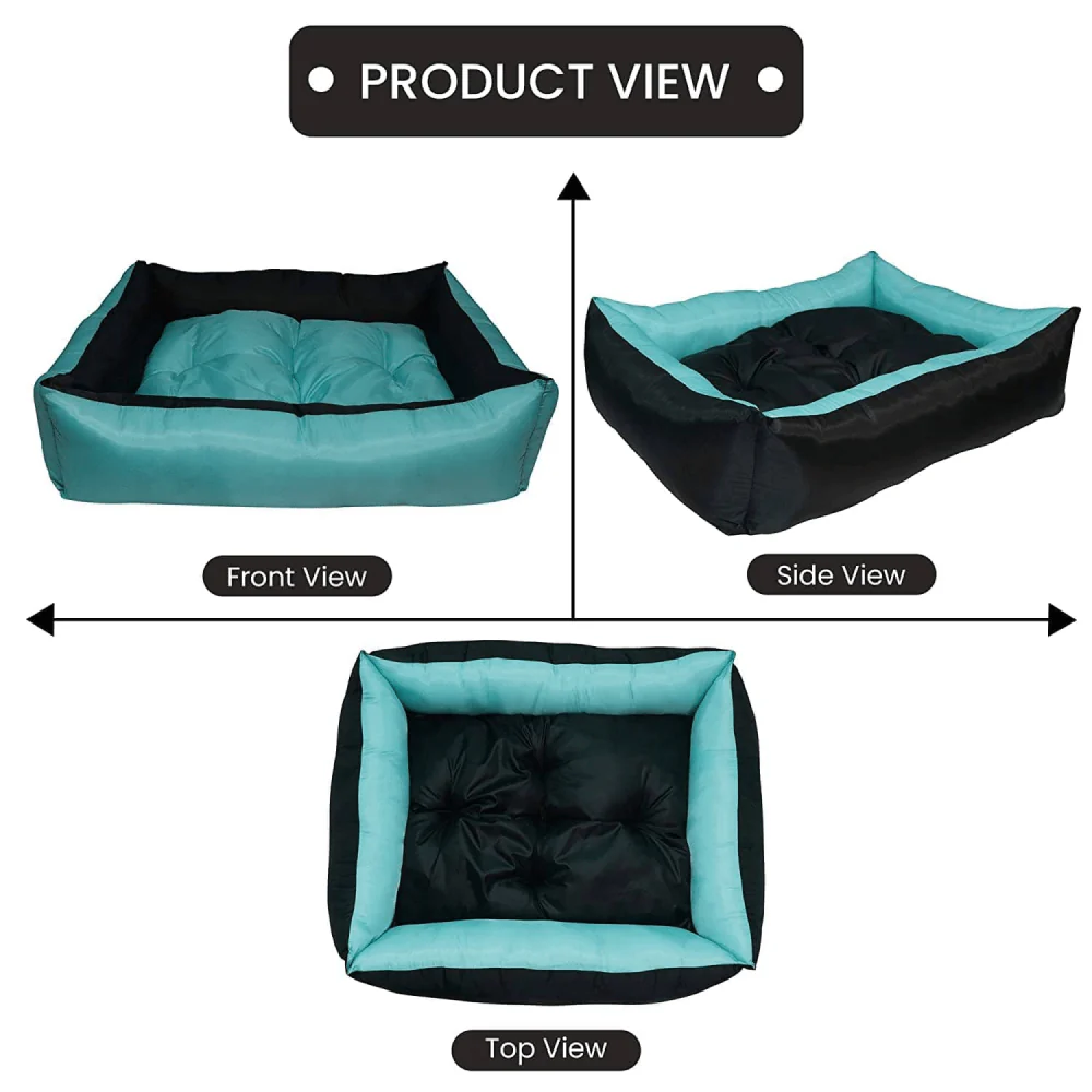 Hiputee Rectangular Premium Waterproof Reversible Bed for Dogs and Cats (SkyBlue & Black) - Image 15