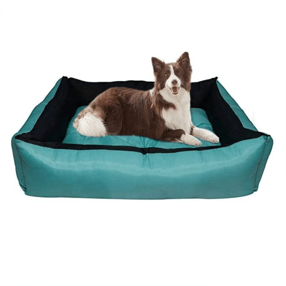 Hiputee Rectangular Premium Waterproof Reversible Bed for Dogs and Cats (SkyBlue & Black) - Image 3