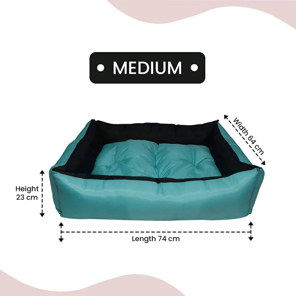 Hiputee Rectangular Premium Waterproof Reversible Bed for Dogs and Cats (SkyBlue & Black) - Image 8