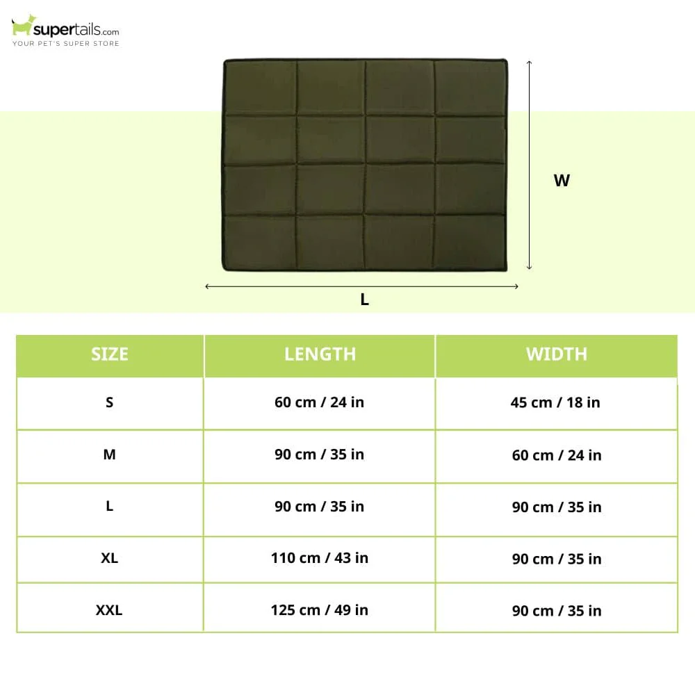 Hiputee Rectangular Shape Waterproof Polyester Fabric Flat Pad Bed for Dogs and Cats (Green) - Image 2