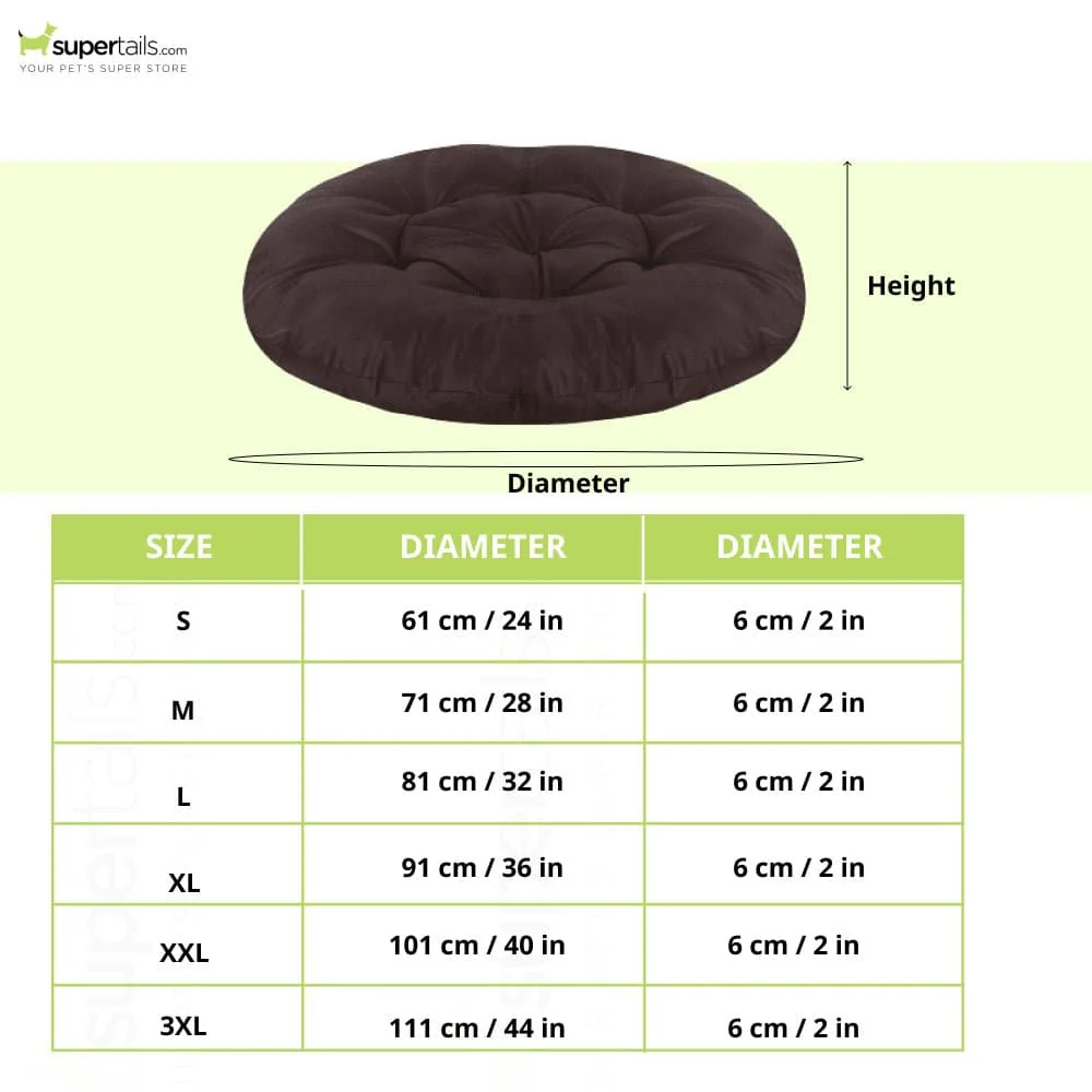 Hiputee Reversible Water Resistant Round Shape Cushion for Dogs and Cats (Brown) - Image 2