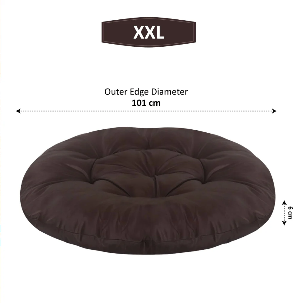 Hiputee Reversible Water Resistant Round Shape Cushion for Dogs and Cats (Brown) - Image 3