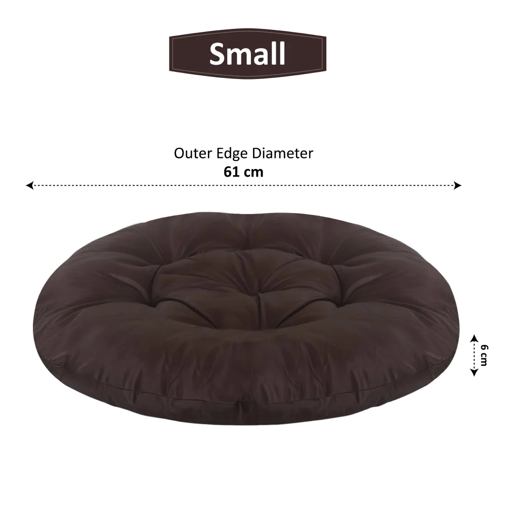 Hiputee Reversible Water Resistant Round Shape Cushion for Dogs and Cats (Brown) - Image 4