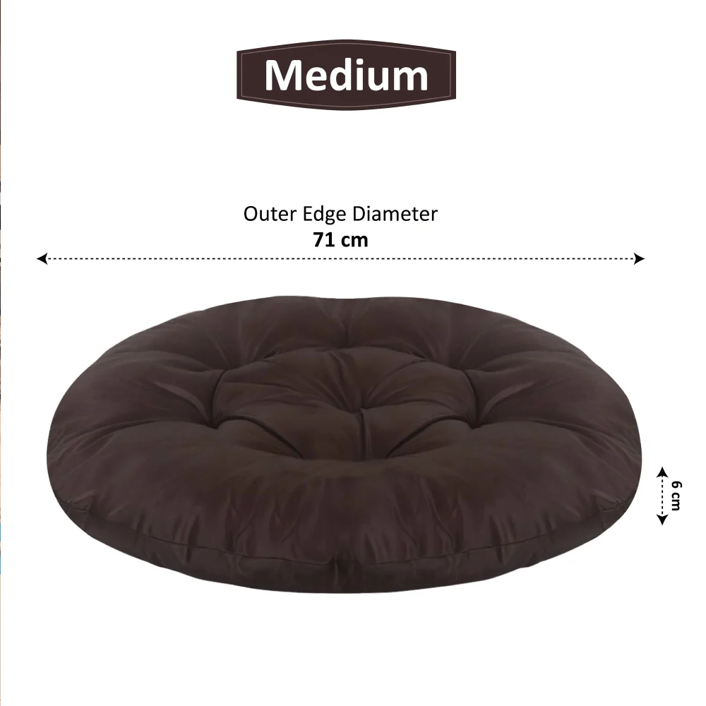 Hiputee Reversible Water Resistant Round Shape Cushion for Dogs and Cats (Brown) - Image 5