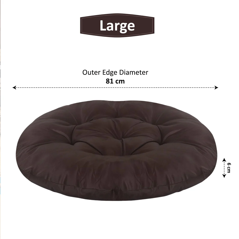Hiputee Reversible Water Resistant Round Shape Cushion for Dogs and Cats (Brown) - Image 6