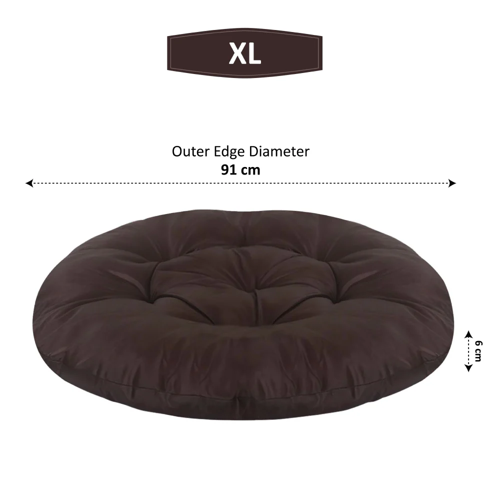 Hiputee Reversible Water Resistant Round Shape Cushion for Dogs and Cats (Brown) - Image 7