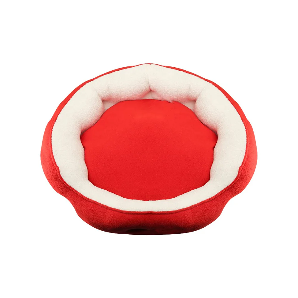 Hiputee Soft Dual Fabric Reversible Washable Bed with Cover for Dogs and Cats(White Sherpa Red Fleece) - Image 5