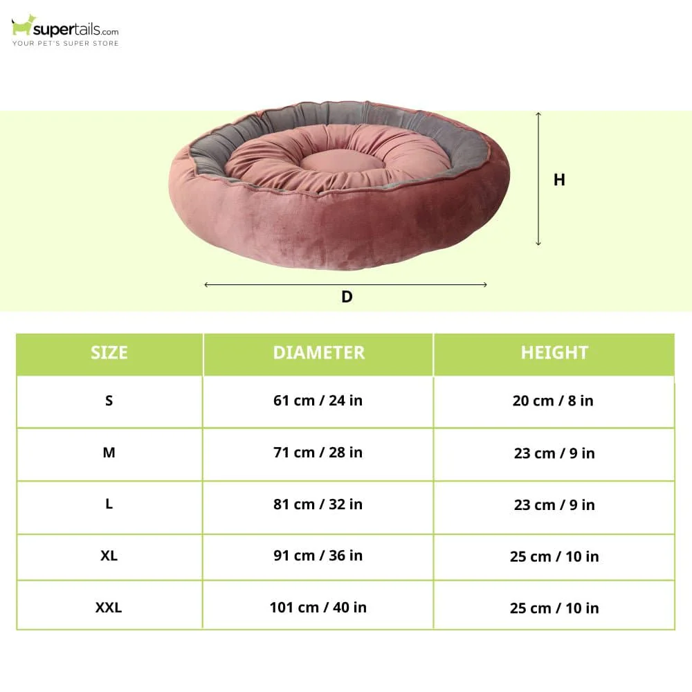 Hiputee Soft Velvet Cushion Cozy Reversible Washable Bed for Dogs and Cats (Peach & Grey) - Image 2