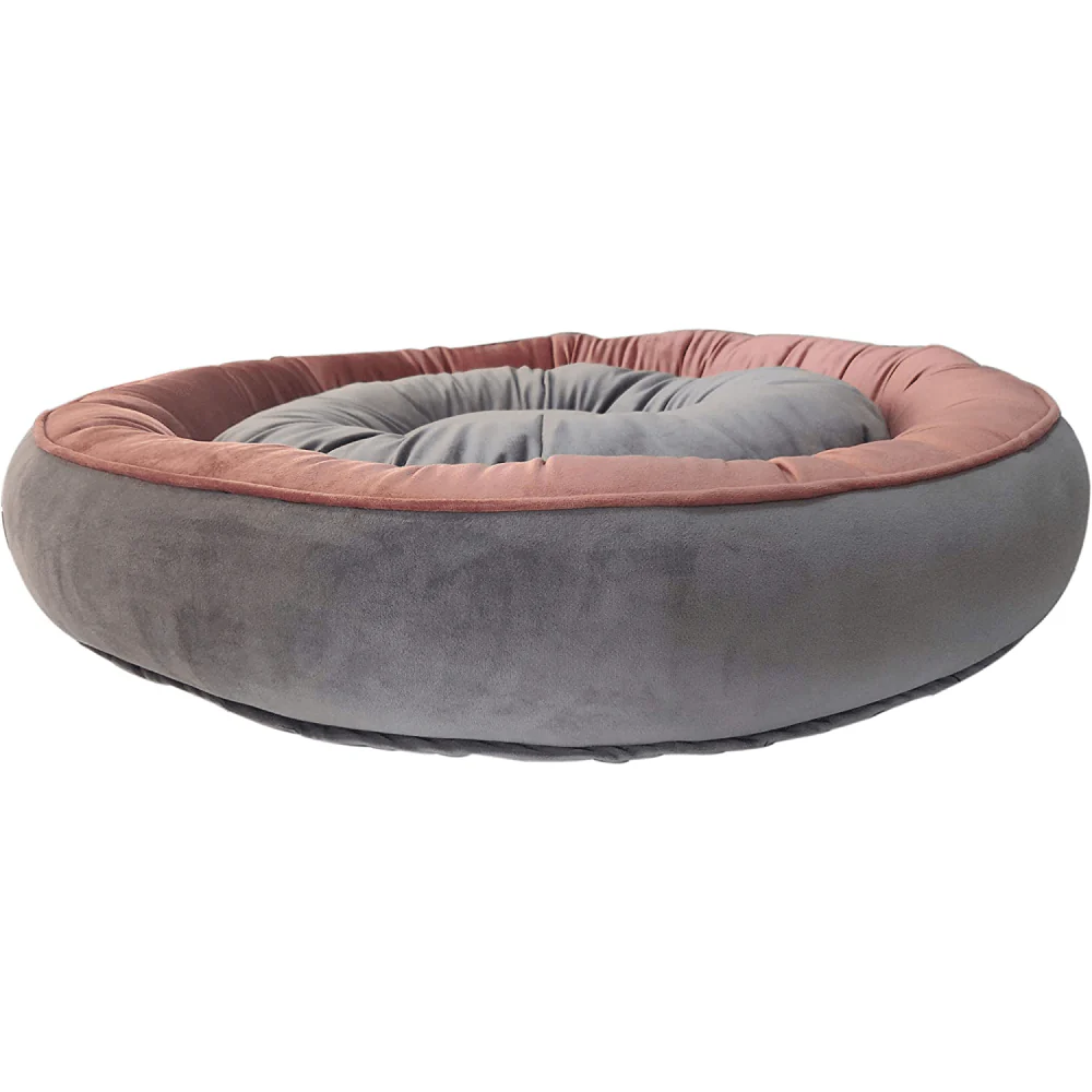 Hiputee Soft Velvet Cushion Cozy Reversible Washable Bed for Dogs and Cats (Peach & Grey) - Image 4
