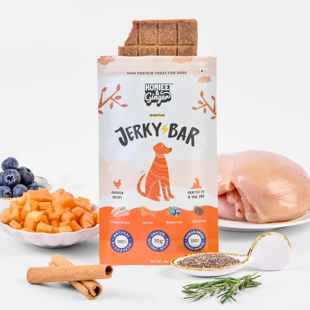Homiee & Ginger Air Dried Grain Free Chicken, Mutton and Fish Jerky Bar Dog Treats Combo - Image 11
