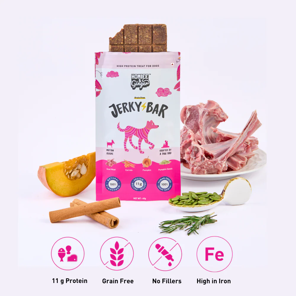 Homiee & Ginger Air Dried Grain Free Mutton Jerky Bar Dog Treats - Image 3