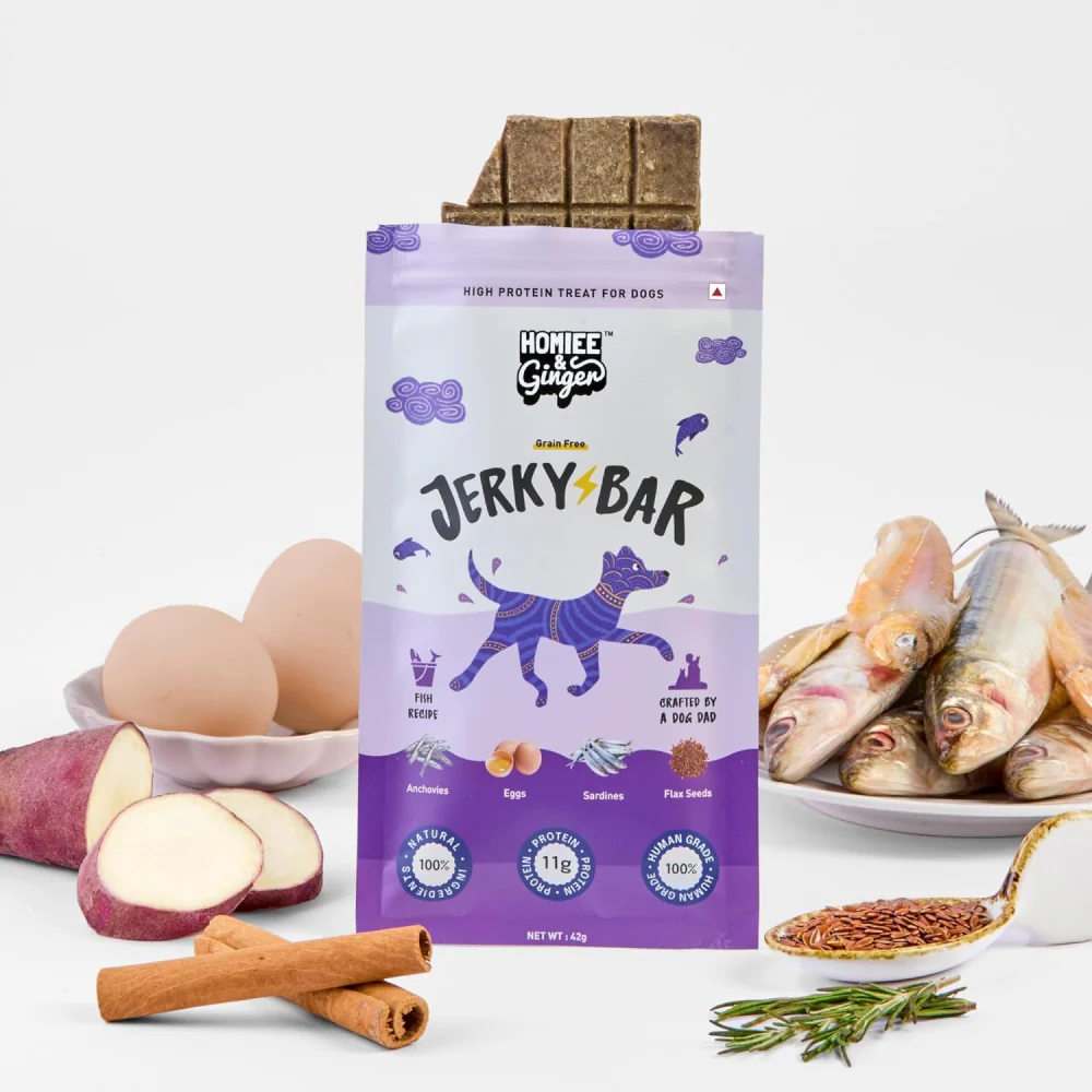 Homiee & Ginger Air Dried Grain Free Mutton and Fish Jerky Bar Dog Treats Combo - Image 9